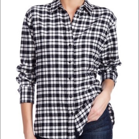 White Plaid Flannel Shirt | Poshmark